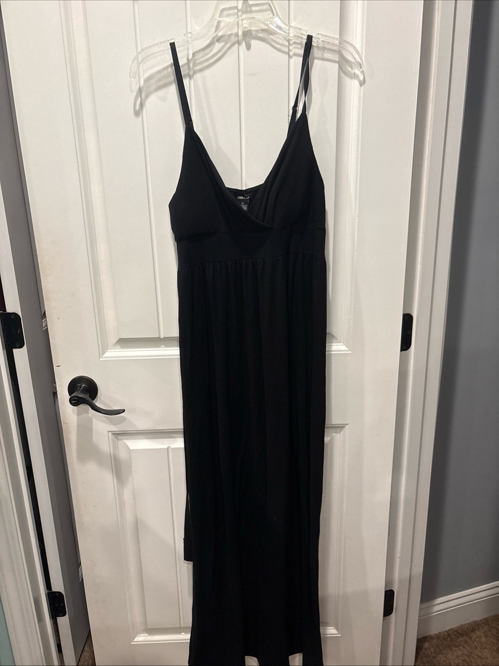 Black Maxi Slip Dress with Spaghetti Straps rue 21